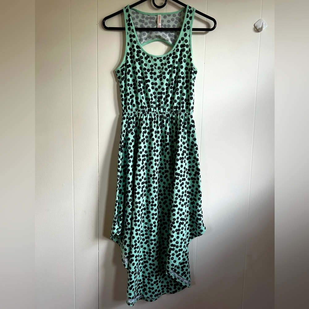 Xhilaration Women’s Cutout Dress Teal Blue Asymmetrical Hem Size XS EUC